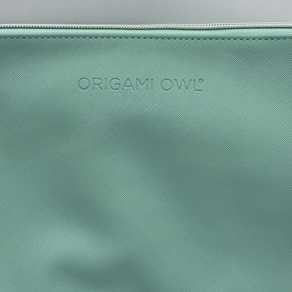 Origami Owl Purse Organizer Makeup Travel Case Cosmetic Bag Teal - Picture 4 of 5